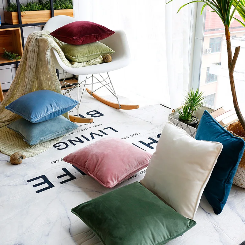 35X35/30X50CM vientisos spalvos aksomo pagalvėlės dangtis, sofa-dekoratyvinis juosmens pagalvę padengti juosmens pagalvės užvalkalą