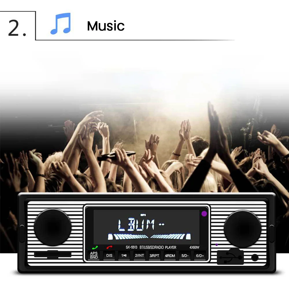 Retro Stereo Auto Elektronikos MP3 Protingas Žaidėjas Lengva Valdyti LCD Ekranas Bluetooth Car Radio FM Elektronine Kortele