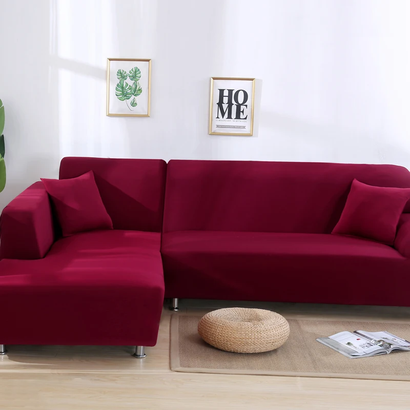 Vientisos spalvos spandex Kampe sofa padengti gyvenamasis kambarys sofos padengti sekcija, sofa-slipcover ruožas L formos sofa chaselong