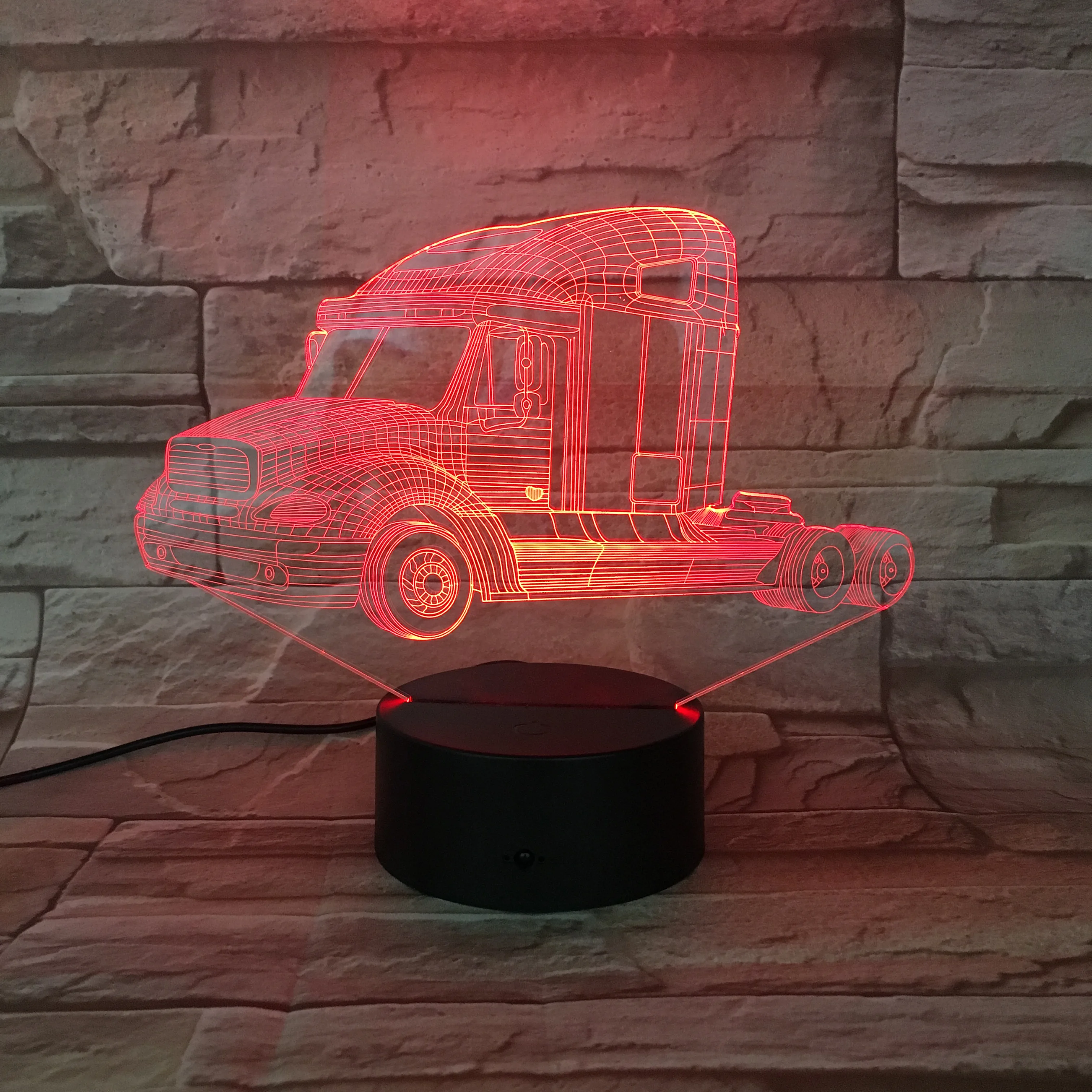 3D Lempos Sunkvežimių Galvos Baterija Spalva Keičiasi su Nuotolinio Unikali dovana Paauglys Atmosfera Usb Led Nakties Šviesos Lempos
