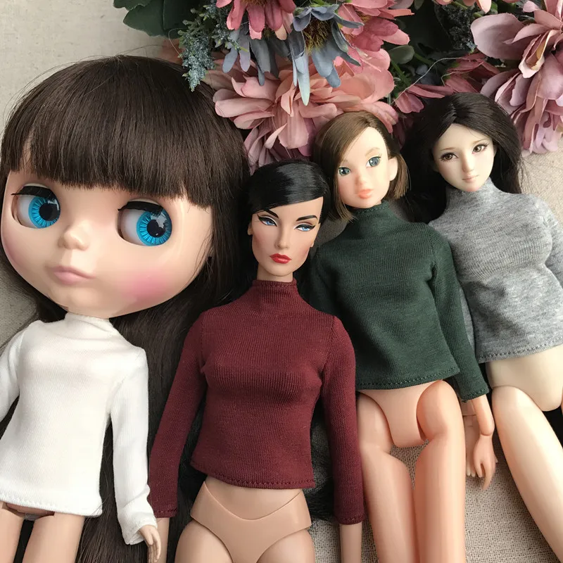 1PCS1/6 Lėlės ilgomis Rankovėmis Marškinėliai Blyth, Barbies, Azone Lėlės Drabužių Priedai
