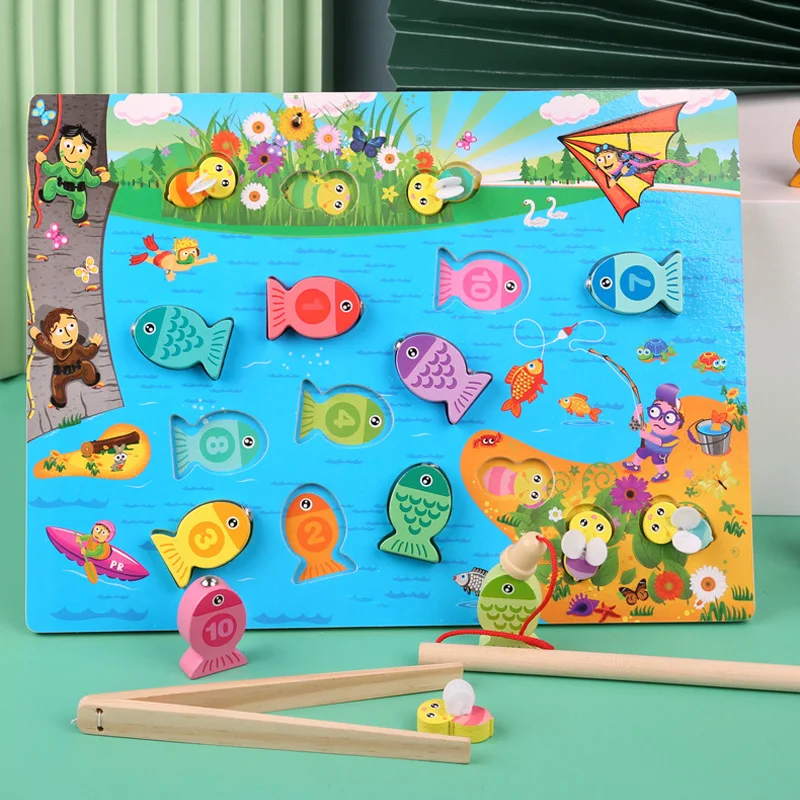 2020 m. Nauja Baby Mediniai Žaislai Skaitmenų Abėcėlė Magnetiniai Žaislai, Žvejybos Žaidimas, Dėlionės, Žaislų, Anksti Švietimo Žaislai Vaikams Mergina Dovanos