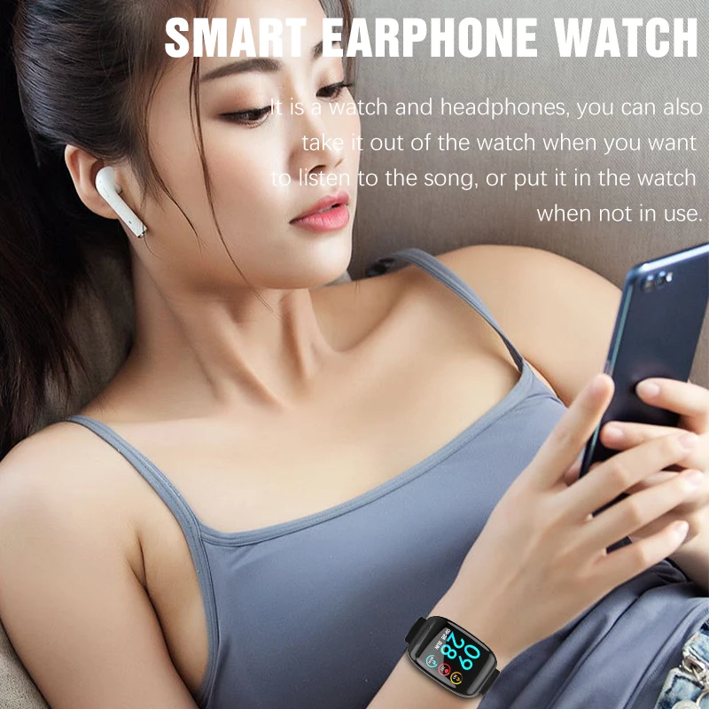 LIGE Širdies ritmo Monitorius Belaidės Ausinės Smart Laikrodžiai Pranešimą Skambučių Priminimas Pedometerthat klausosi muzikos, o naudojasi