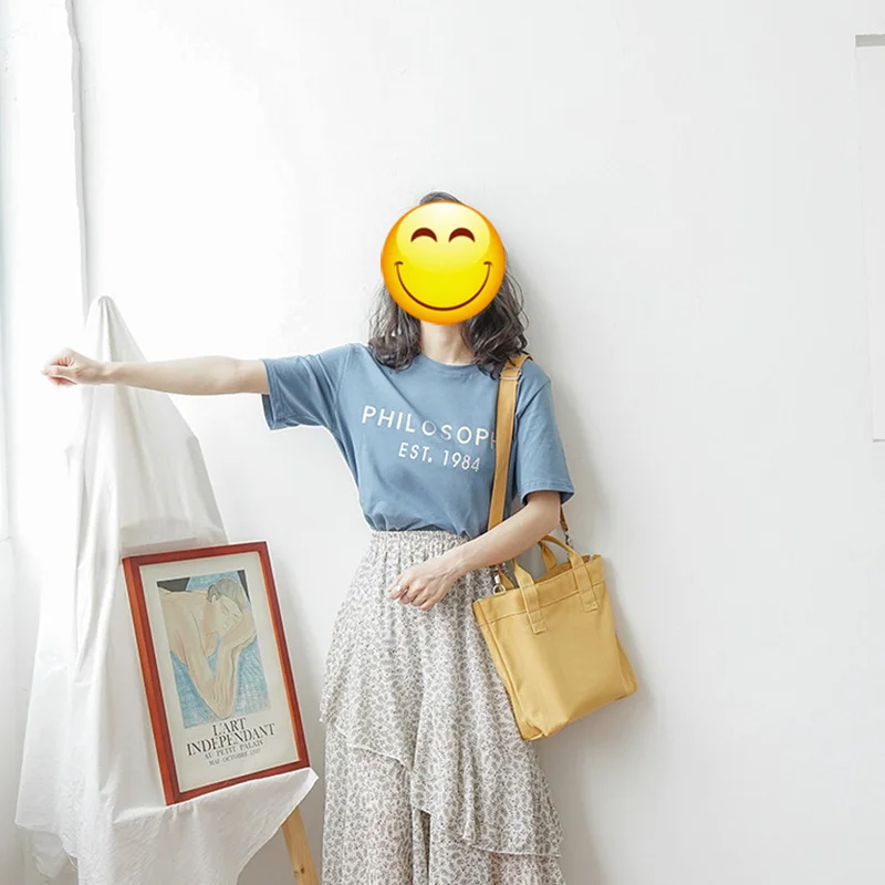 Japonija Stiliaus Šviežių Vientisos Spalvos Ponios Kibirą Rankinėje Meno Paprastumo Didelės Talpos, Vieną Nešiojamų Drobės Pečių Maišą