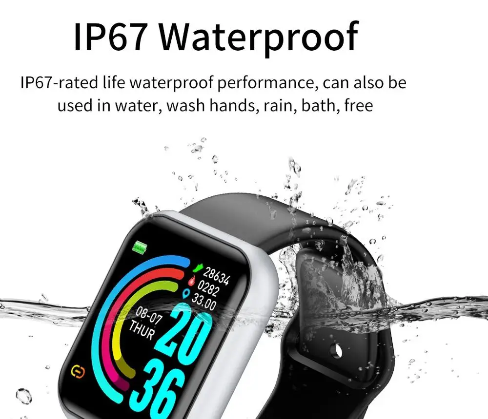 2021 Topsell Y68 Smart Žiūrėti Vyrams, Moterims, Širdies ritmas, Kraujo Spaudimo Monitorius Vandeniui Sporto Smartwatch už Andriod 