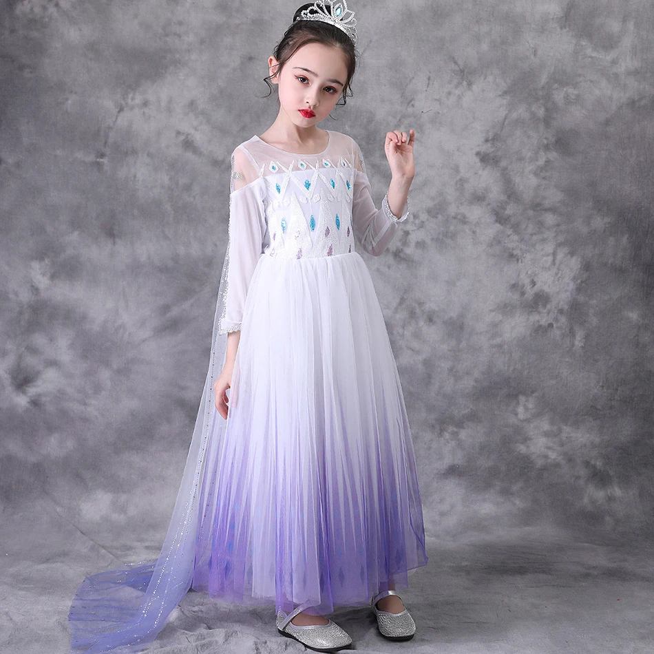 Vaikai Elsa Balta Suknelė Mergaitėms Sniego Karalienė 2 Snaigės Kostiumo Vaikas Princesė Šalis Dress Up Frocks Bamblys Vaikų Dienos Komplektus