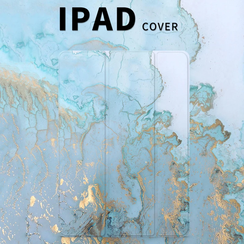 Marmuro Trifold Case for IPad 9.7 Colių Pro 10.5 12.9 2020 M Pro 11 Smart Apversti Tablet Case Cover for iPad 8 7 Gen Oro 4 3 Mini 5 4