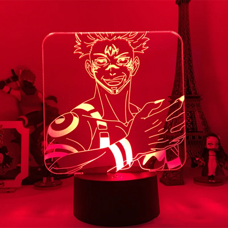 Anime Džiudžiutsu Kaisen LED Nakties Šviesos Ryoumen Sukuna Modelio Dizainą Lempos Anime Mėgėjams Kambario dekoracija Gimtadienio Dovanos Lašas Laivybos