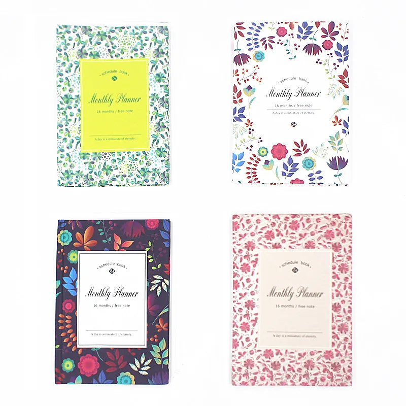 Korėjos Gėlių Sąsiuvinis Kasmet Mėnesio Tvarkaraštis Planner Knygos notepad Notebooks & Žurnalų Mielas Kawaii Mokyklos Raštinės reikmenų parduotuvė