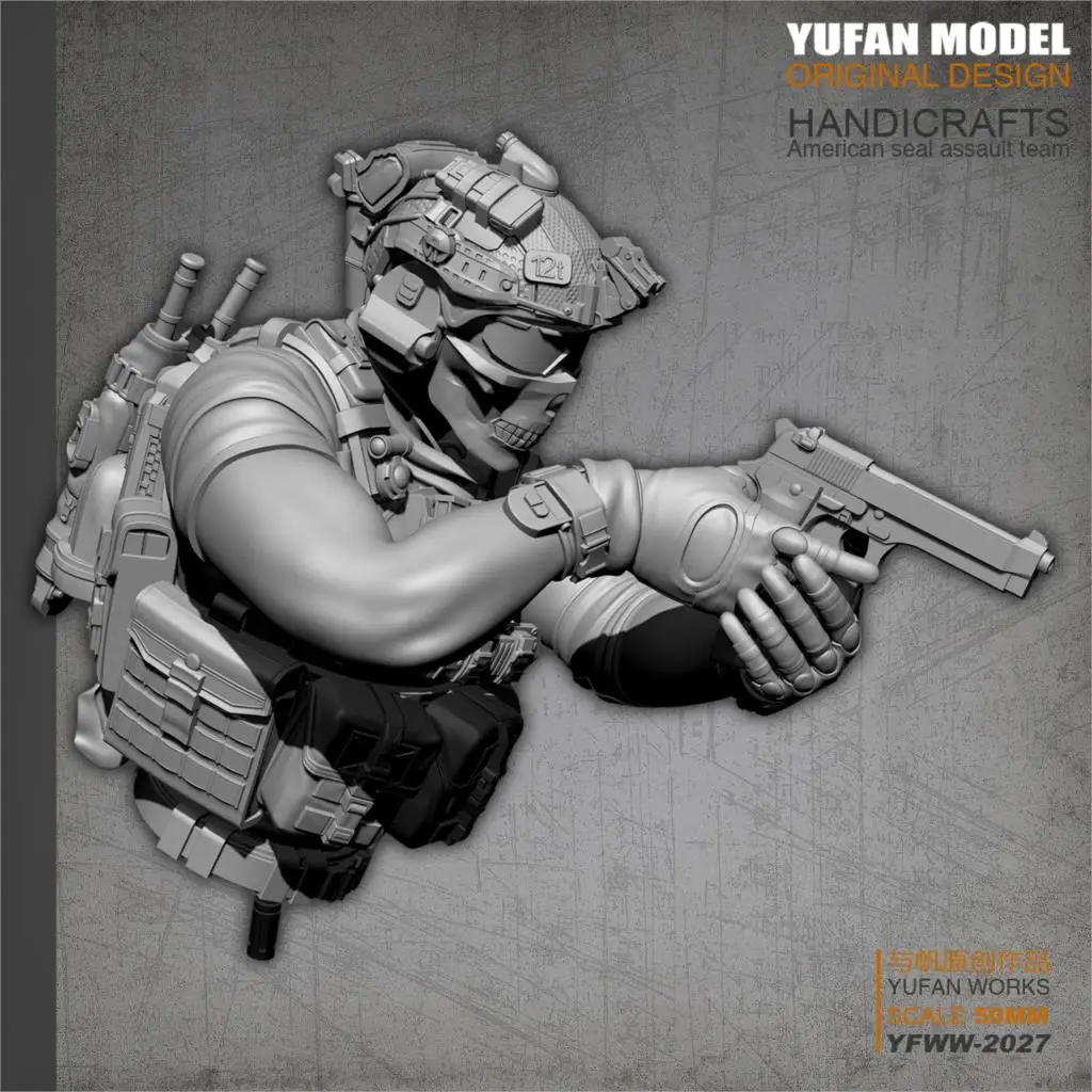 YUFan Modelis Dervos Rinkiniai Biustas JAV karinio jūrų Laivyno SEAL Dervos Kareivis Savarankiškai surinkti YFWW-2027
