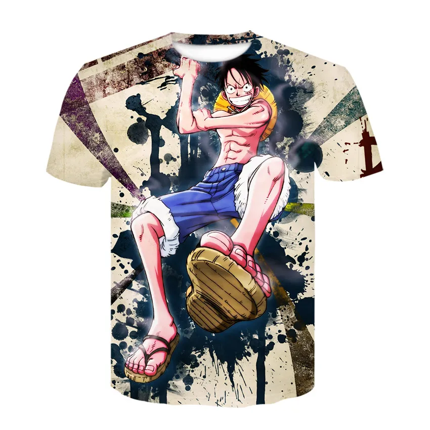 Luffy One Piece anime 3D Atspausdintas Mados marškinėliai Vyrams Vasaros trumpomis Rankovėmis 2020 Atsitiktinis Tshirts zoro sanji cosplay Tee Marškinėliai