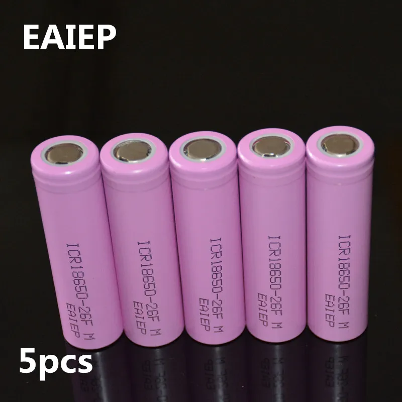 EAIEP originalus 18650), 3,7 V ličio jonų 2600mAh baterijos įkrovimo baterija (akumuliatorius ICR18650-26F saugos baterija elektroninių cigarečių powe