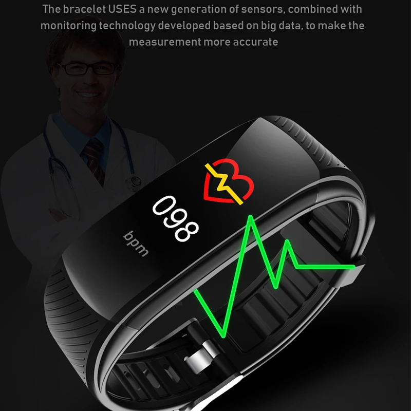 Imosi C5S Fitneso Apyrankę Ip67 atsparus Vandeniui Sporto Kraujo Spaudimą, Širdies ritmą Pedometer Smart Watch 