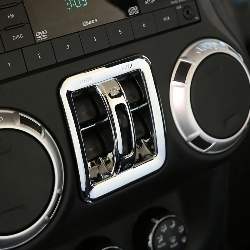 YCCPAUTO 1Pcs ABS duryse esantį Mygtuką Apdailos Rėmas Jeep Wrangler JK Priedai 2011-2016 Automobilių Interjero Apdaila