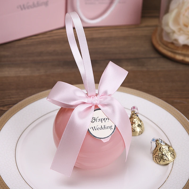 20pcs/daug Plastiko kamuolys Saldainių Dėžutė rožinė pakuotę dovanų dėžutėje plastikinį maišelį, baby shower berniukas vestuvių dovanų dėžutės Gimtadienio Prekes