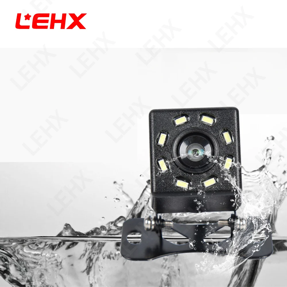 LEHX naktinio matymo automobilio galinio vaizdo kamera, atbulinės eigos automatinis stovėjimo vandeniui 170 laipsnių HD vandeniui CCD ekranas HD