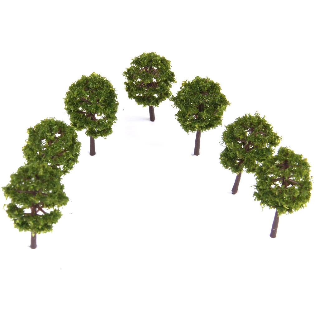 40Pcs 1/250 Modelis Medžių tamsiai Žalios N Masto Geležinkelio Statybos Architektūros Parkas, Sodas, Kiemas Kelių Išdėstymas 50mm