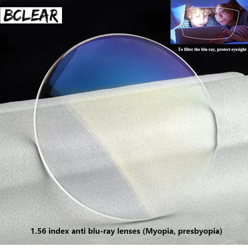 BCLEAR 1.56 Lūžio rodiklis Kovos su Blue Ray Lęšiai Vieno Objektyvo Matymo Trumparegystė ir Skaitymo Mėlyna Šviesa Akių Apsauga Akiniai Karšto