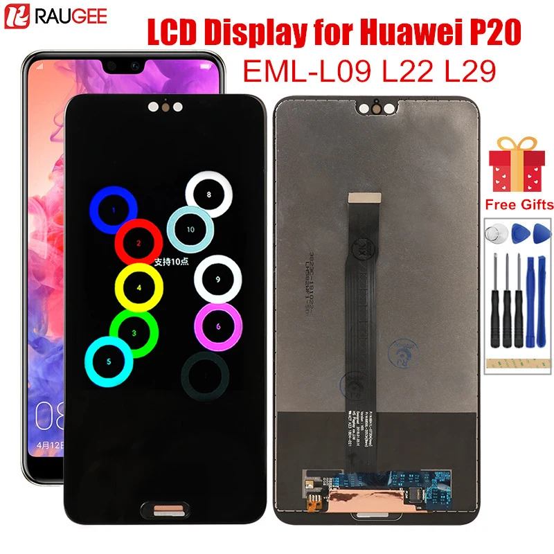 LCD Ekrano ir Huawei P20 EML-L09 L22 29 LCD Ekranas skaitmeninis keitiklis Asamblėjos Jutiklinio Ekrano Pakeitimas Huawei P 20 Ekranas 5.8