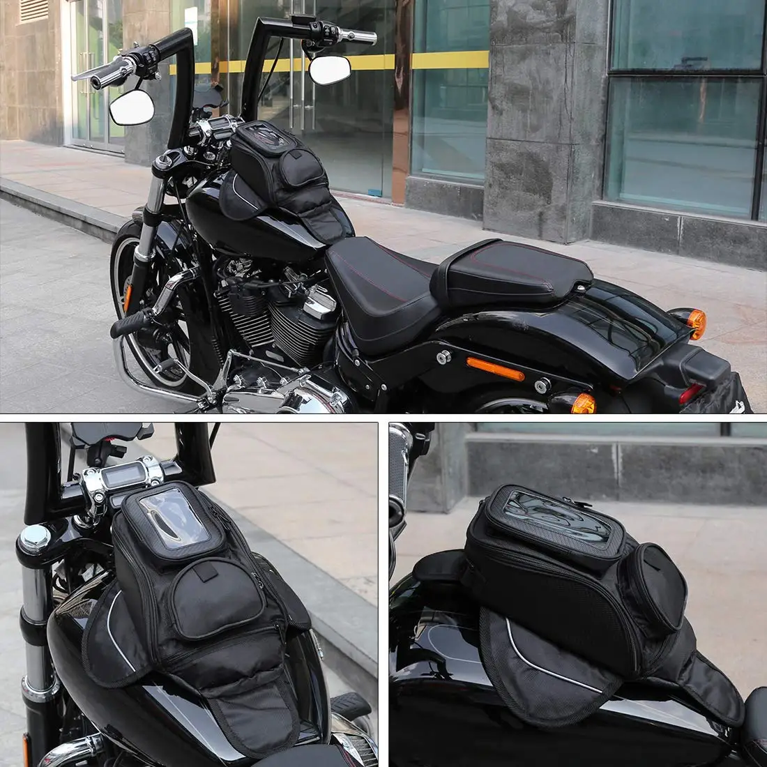 Uxcell Universal Black Motociklo Bako Krepšys Oksfordo Vandeniui Magnetinis Dujų, skystojo Kuro Saddlebag Magnetinio Bakas Dviračio balno krepšį