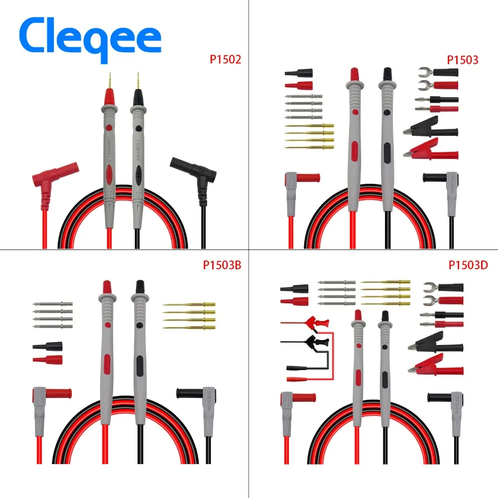 Cleqee Multimetras zondai keičiamos adatos bandymų veda rinkiniai zondai skaitmeninis multimetras kabelis feeler už multimetras vielos patarimai