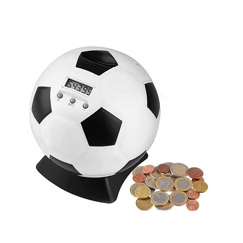 Futbolas Formos Piggy Bank Pinigų Skaičiavimo Futbolo Kamuolys, Juodos Ir Baltos Spalvos Futbolo Counter Piggy Bank Futbolo Monetos Banko Vaikams Berniukams