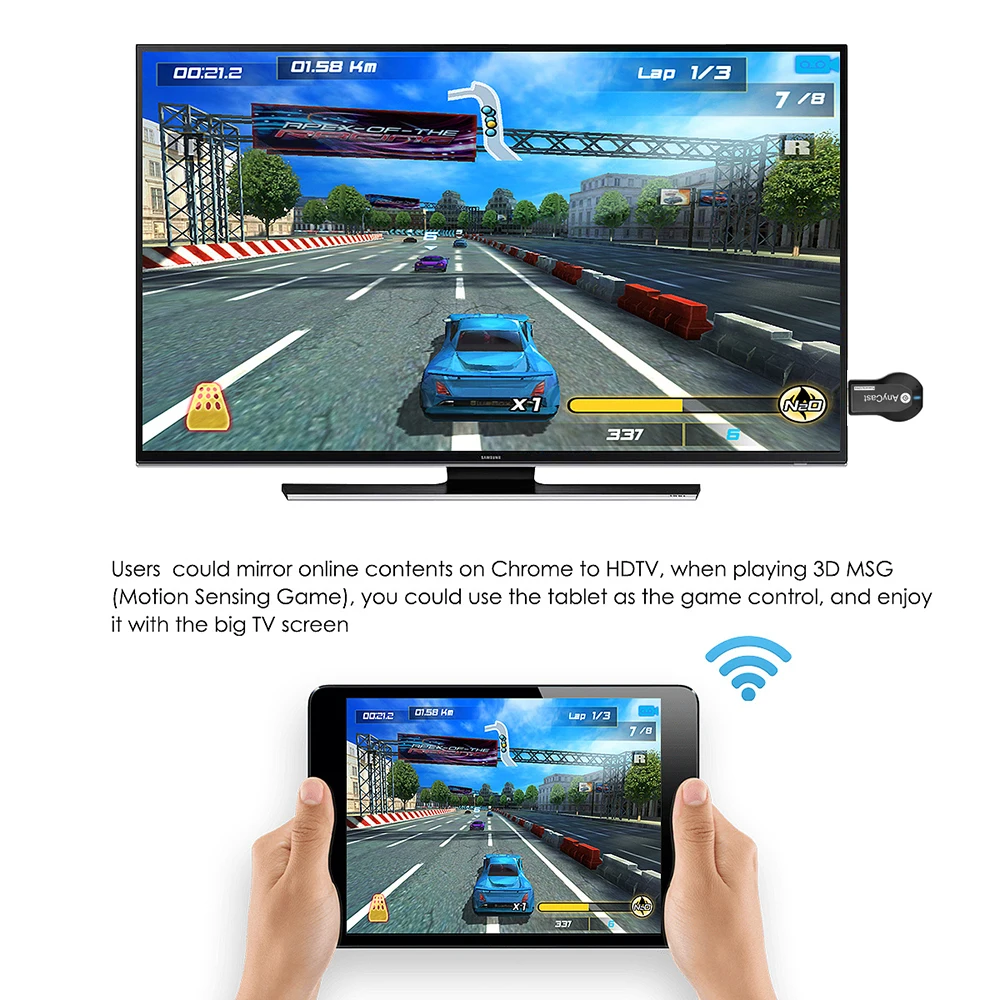 Anycast M2 Plius 1080P HDMI suderinamus TV Stick WiFi Ekranas Dongle TV Imtuvas Veidrodis Pasidalinti Ekraną, skirtą 