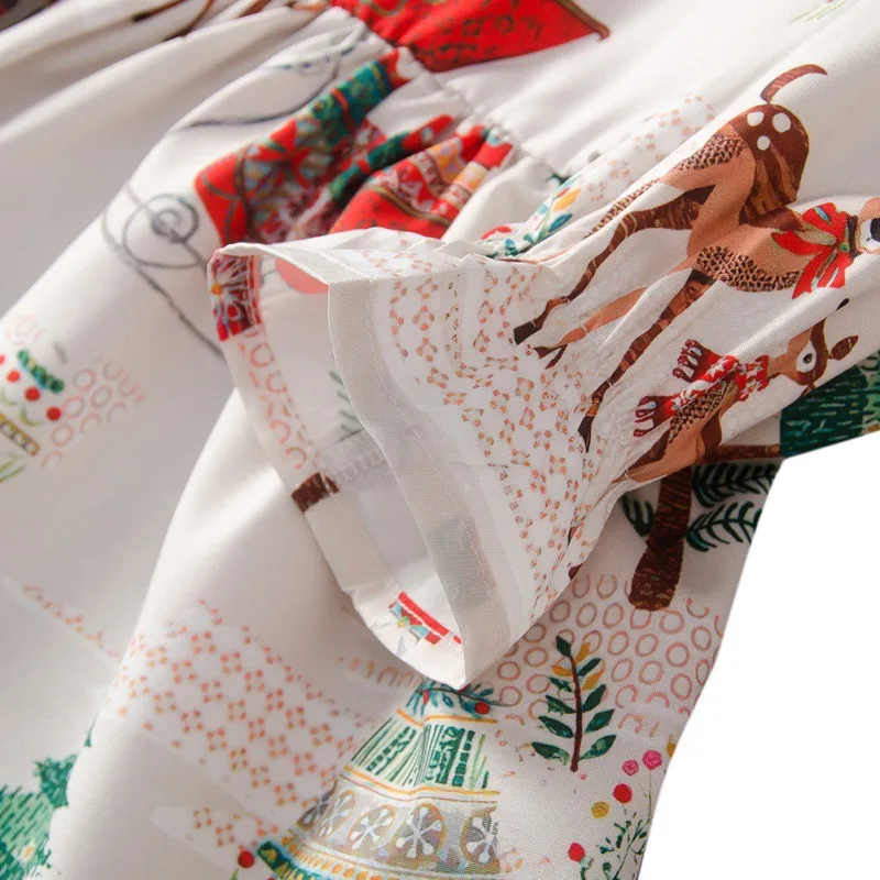 Bamblys Vaikams Baby Girl Kalėdų Suknelė Ilgomis Rankovėmis Spausdinti-Line Kalėdos Suknelė Mergaitėms Medvilnės Šalis Suknelės Mergina Kalėdos Drabužiai