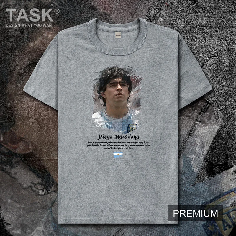 Diego Armando t shirt mens Maradona megztiniai Argentinos futbolininkas star marškinėlius šukuotinės medvilnės Spausdinti marškinėliai vasaros Trumpas Rankovės