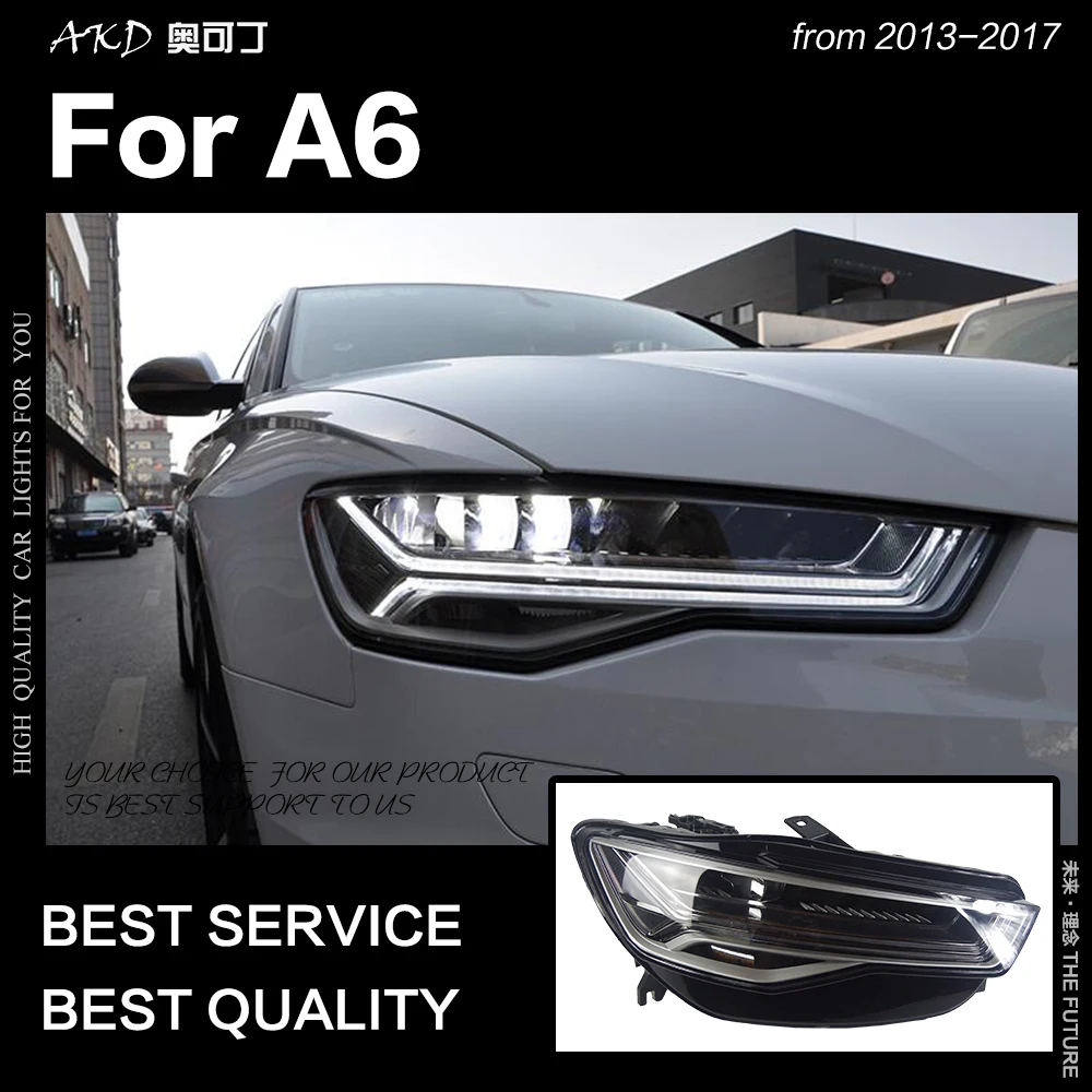 AKD Automobilių Optikos, skirtos A6 Žibintai 2012-2018 Atnaujinti A6L Visi LED Žibintai DRL Žibintas Dinaminis Singal Aukštos artimąsias Priedai