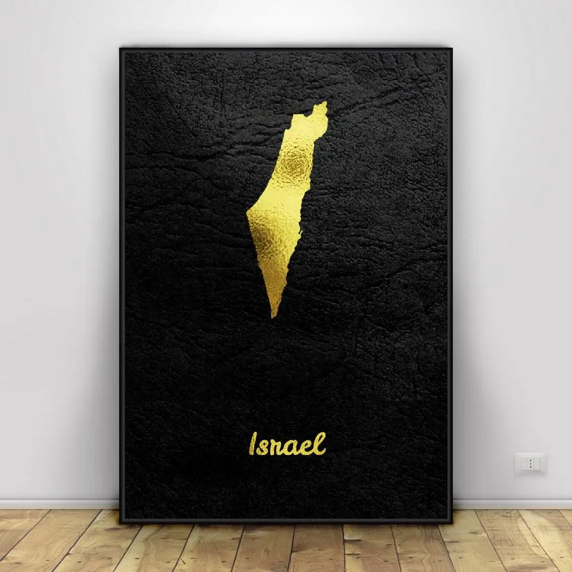 Aukso Žemėlapis Izraelio Drobė Sienos Menas Spausdinti Modernus Plakatas Sienos Nuotraukas Kambarį Dekoro