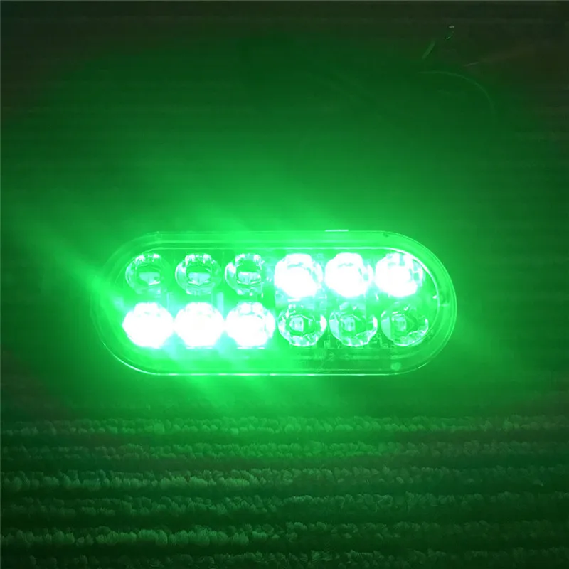 4PCS Žalia 12v Automobilio Lempos LED Signalas Automobilių, Sunkvežimių Strobe Įspėjamoji Lemputė Mirksi Lemputė 12LED 12-24V Avariniai Žibintai LED Sunkvežimių Šviesos