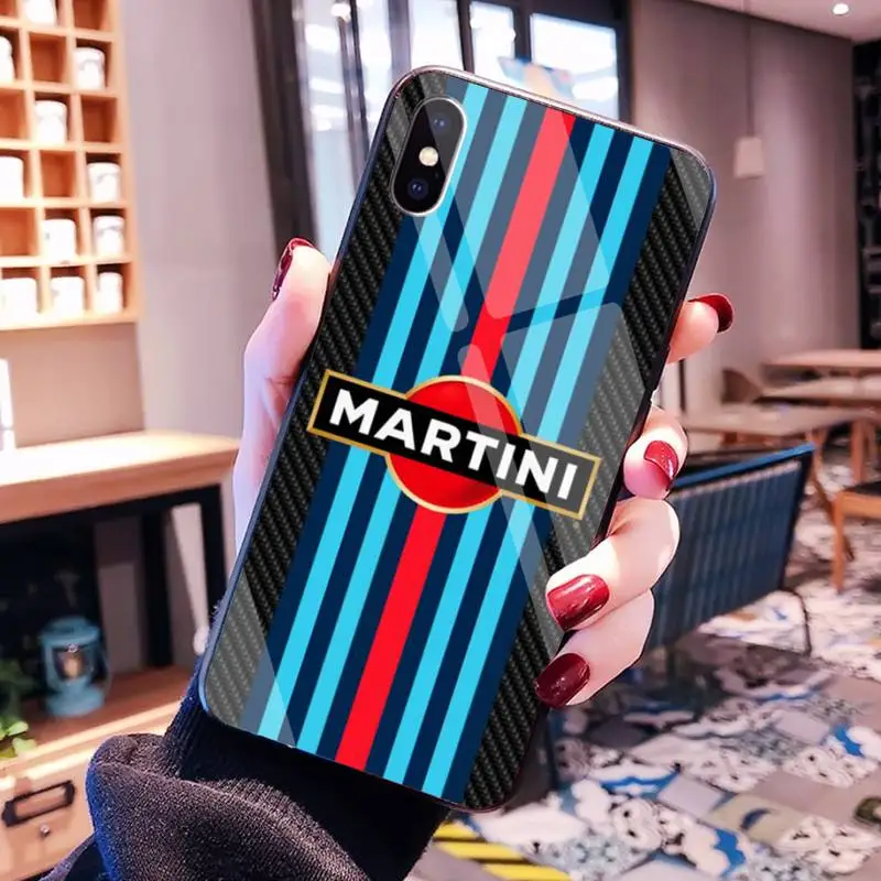Martini Racing Telefono dėklas, Padengti Grūdinto Stiklo iPhone 11 Pro XR XS MAX 8 X 7 6S 6 Plus SE 2020 atveju