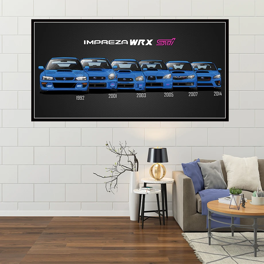 Drobė paveikslų kambarį plakatas šeši derliaus WRX automobilis sienos nuotraukas Cuadros Decoracion