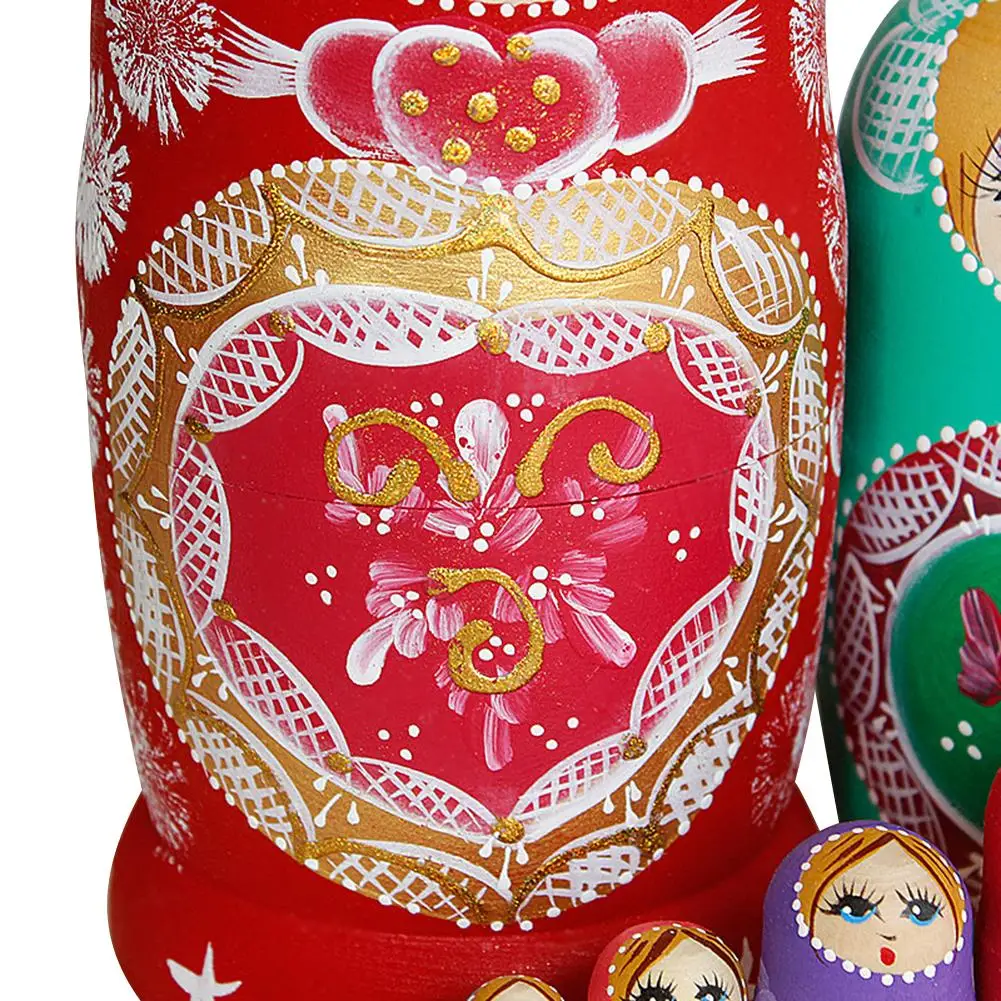 10 Vnt./set 22cm Kūdikių Lizdus Lėlės Mediniai rusijos Lėlės CreativeHandmade Buko Matryoshka Lėlės Vaikams Kalėdų Dovana