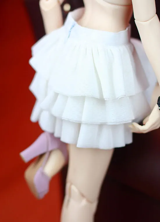 BJD doll suknelė Balta Minkštas verpalai 3 sluoksnių visas rungtynes, sijonas už 1/3 1/4 BJD SD DD SD13 SD16 MSD lėlės drabužių priedai sijonas