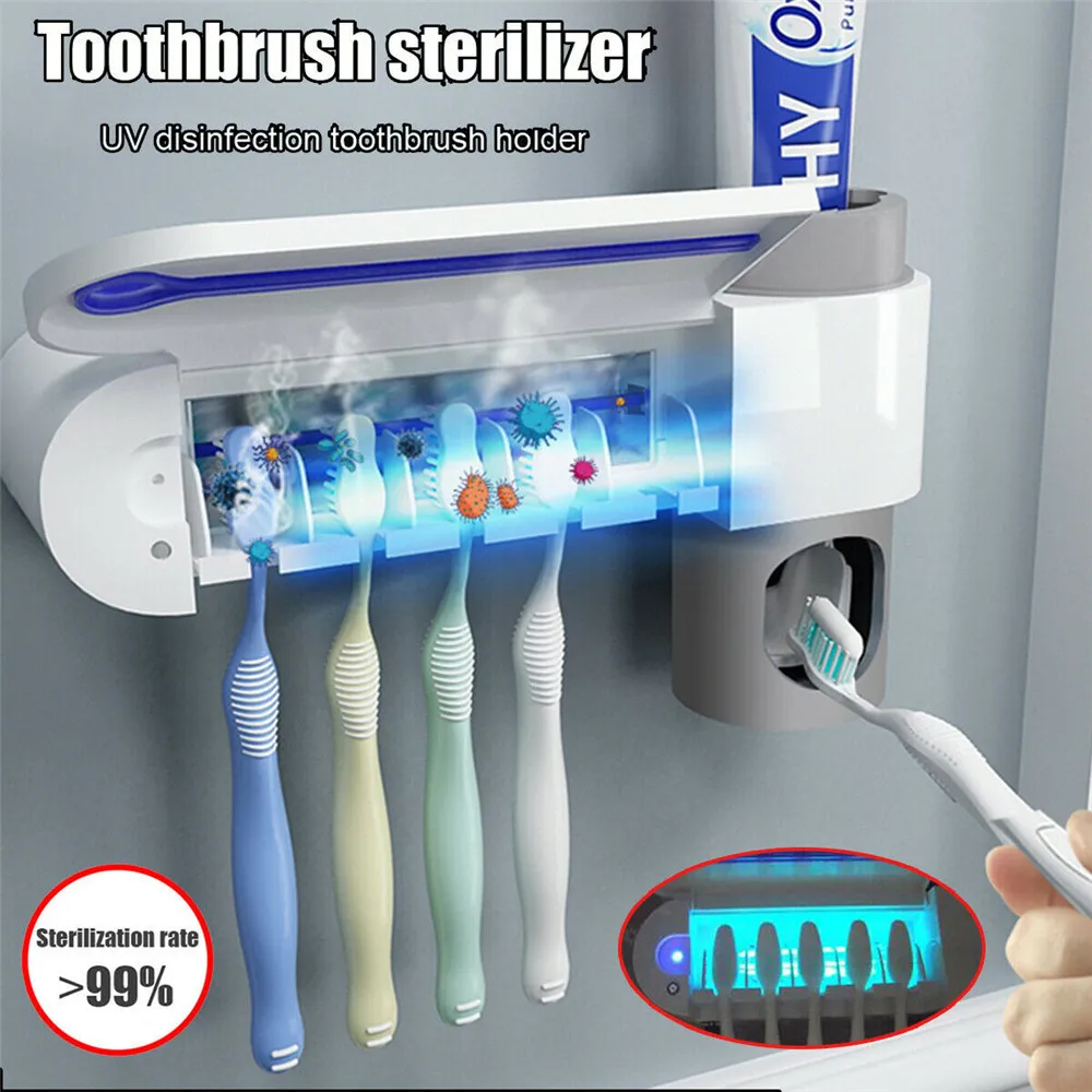 Automatinis Dantų pastos Dozatorius Antibacteria UV dantų šepetėlį Turėtojas Sterilizuoti Namuose Švaresnis Sterilizuoti Vonios Aksesuarų Rinkinys