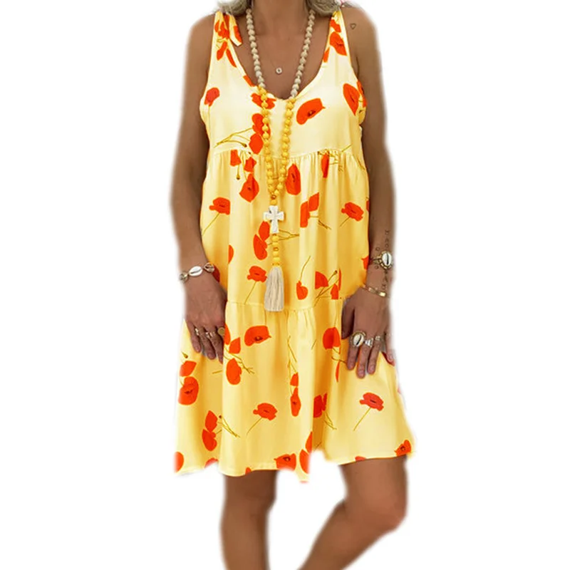Mados moters suknelė gėlių spausdinti dirželis vasaros suknelė su pralaidumo prarasti atsitiktinis didelio dydžio suknelę