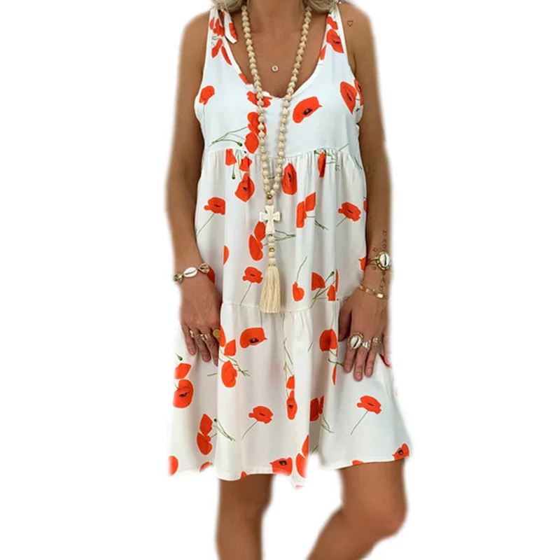 Mados moters suknelė gėlių spausdinti dirželis vasaros suknelė su pralaidumo prarasti atsitiktinis didelio dydžio suknelę