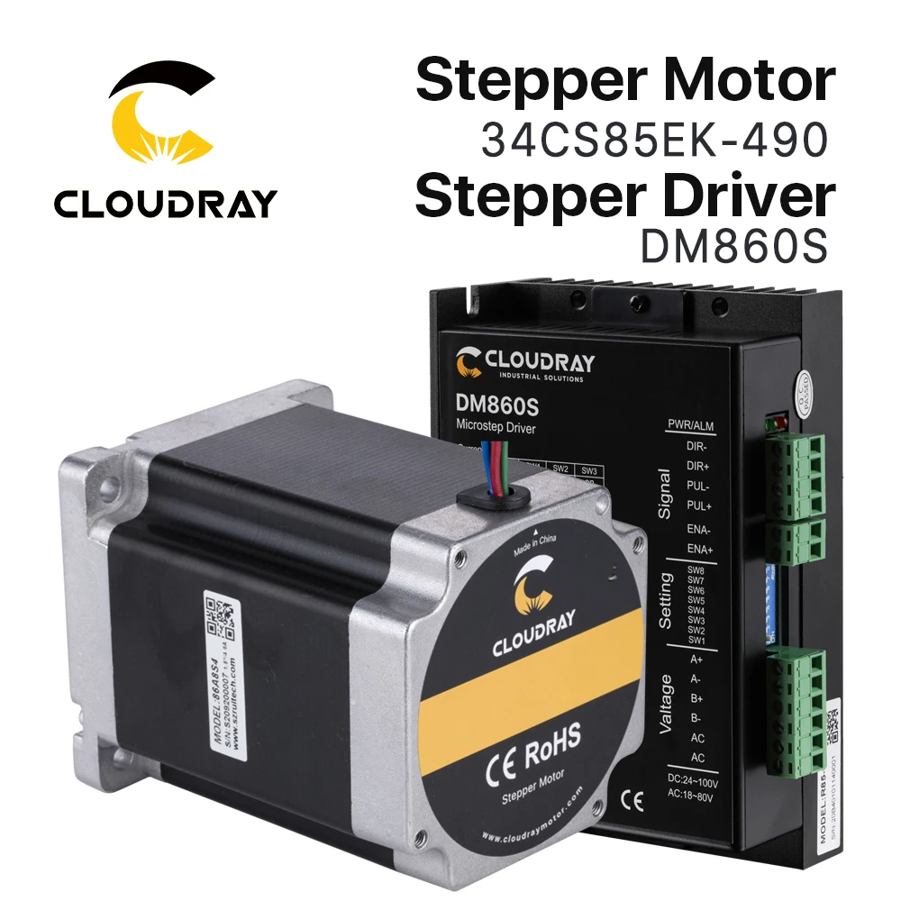 Cloudray Nema 34 Atvirojo Kontūro Stepper Motor Driver Kit 8.5 N. 4.9 m A DM860S 2.4-7.2 3D spausdintuvas CNC Frezavimo Graviravimo Staklės