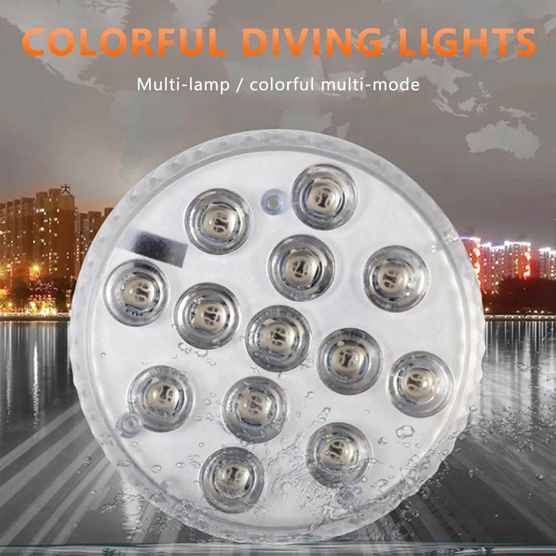 16 RGB Spalvų Povandeninis Žibintas su Magnetu 13 LED Povandeninis Naktį Šviesos Baseinas, Šviesos, Lauko Vaza Žuvų Bakas Tvenkinys