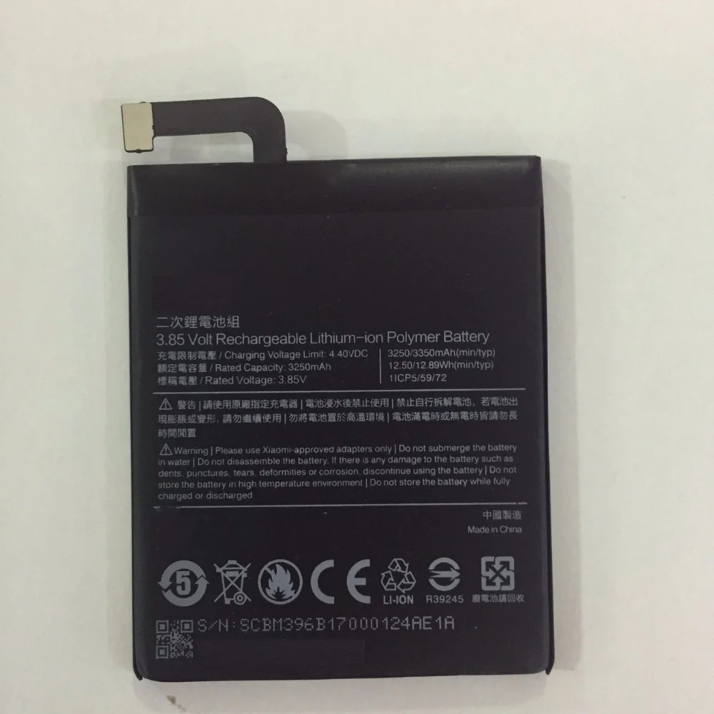 3350 mAh, Telefono Baterija BM39 už Xiaomi Mi 6 Aukštos Kokybės Pakaitinis Bateria Įkraunamas Baterijas