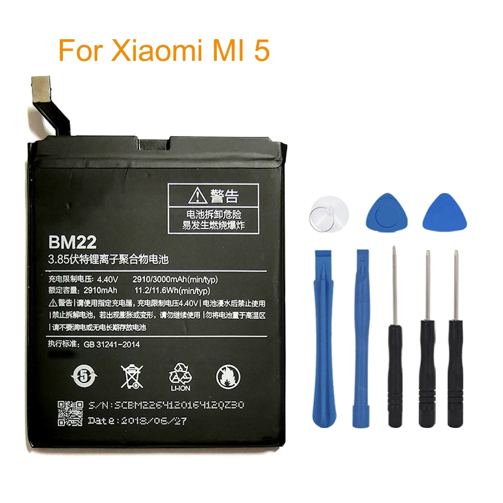 OHD Originalią Bateriją BM22 Už Xiaomi MI 5 ir Mi 4C Mi 6 Mi 5X Redmi Pastaba 5A 5A Pro Didelės Talpos Baterijas 2910mAh