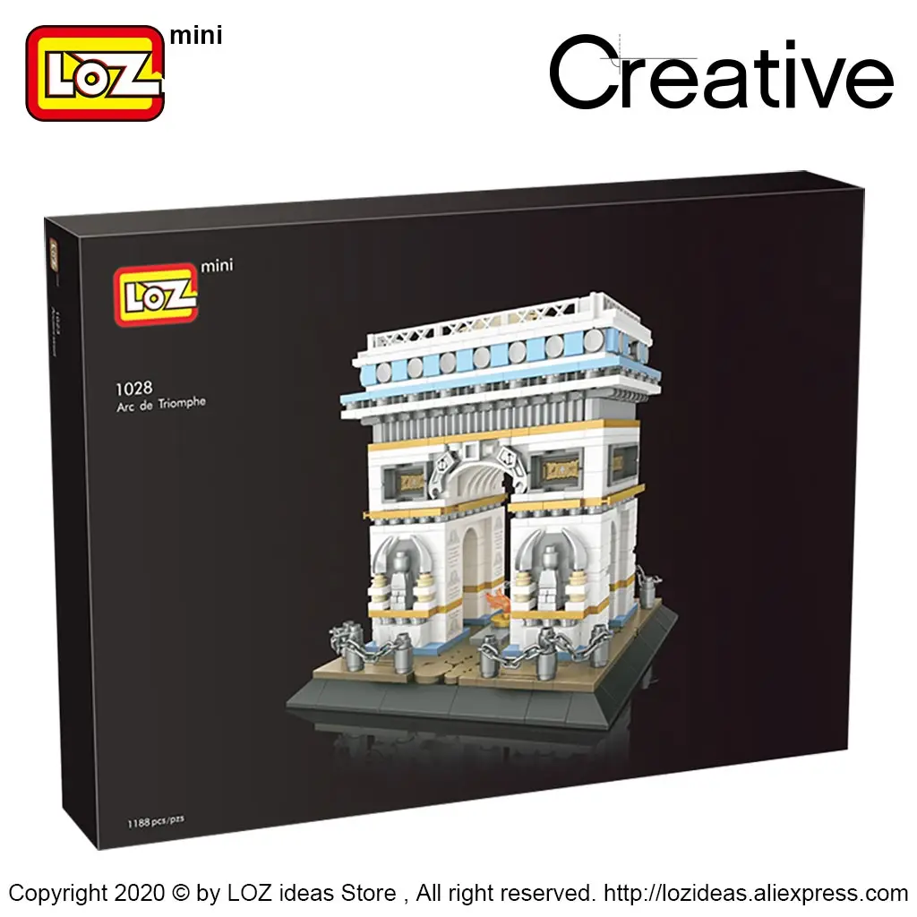 LOZ Mini Blokas Mini Gatvės Miesto Arc de Triomphe mini smulkių statybinių blokų pastato modelio apdailos įspūdį surinkti žaislai 