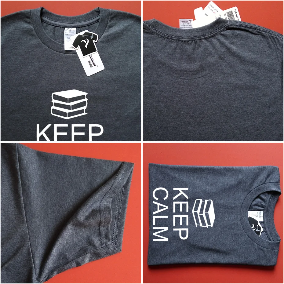 Nusiraminkite ir Skaityti Knygas T-shirt Juokinga Spausdinti Vyrų T Shirt Mens Mados Įgulos Kaklo trumpomis Rankovėmis Dizainas T Shirts Aukščiausios Kokybės Unisex