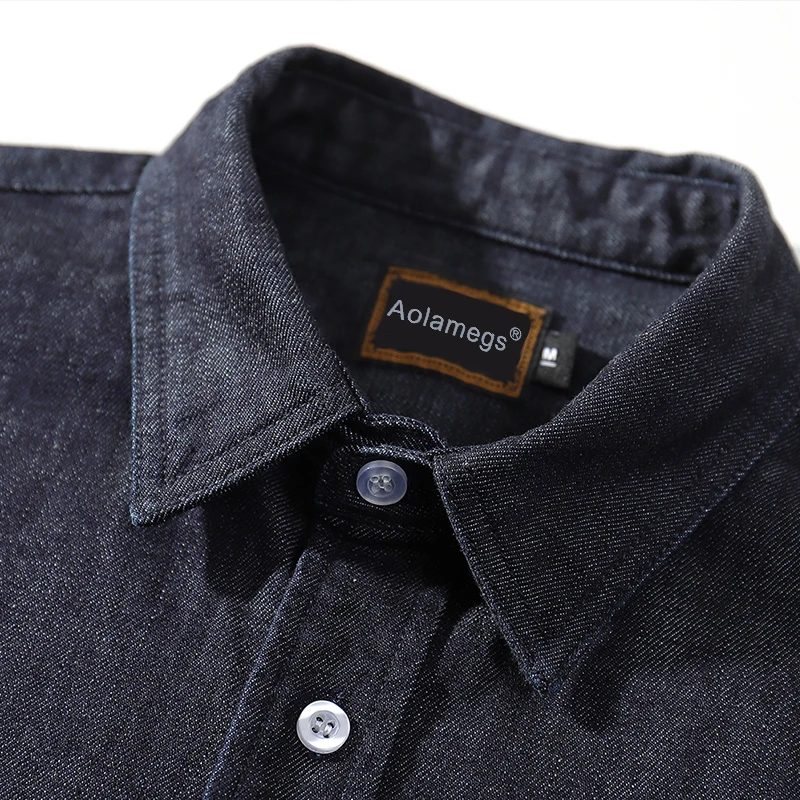 Aolamegs vyriški Džinsai Marškiniai Japonų Siuvinėjimo, Drabužių Rudens Mados High Street Atsitiktinis Paprasta Kailis Šviesą Negabaritinių Streetwear