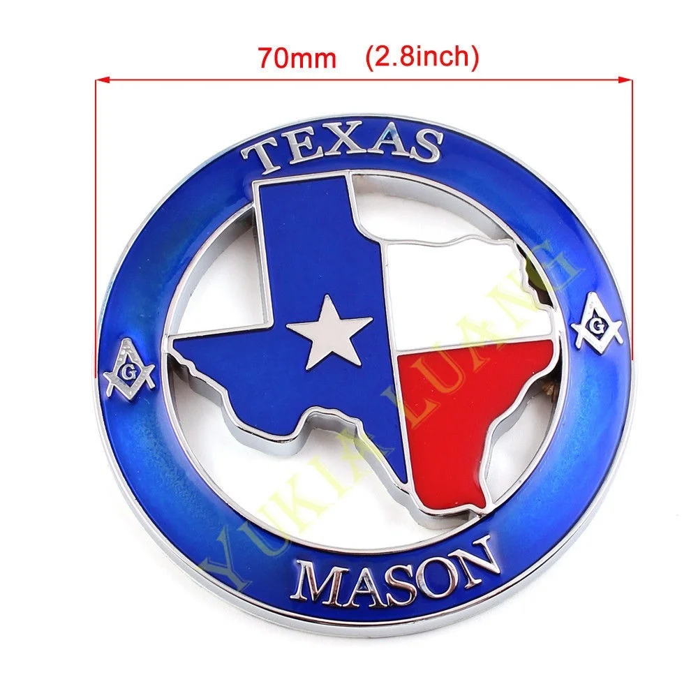 TEXAS MASON Logotipą, Masinu Stars 3D Lydinio Logotipas Ženklelis Decal Automobilių Lipdukas