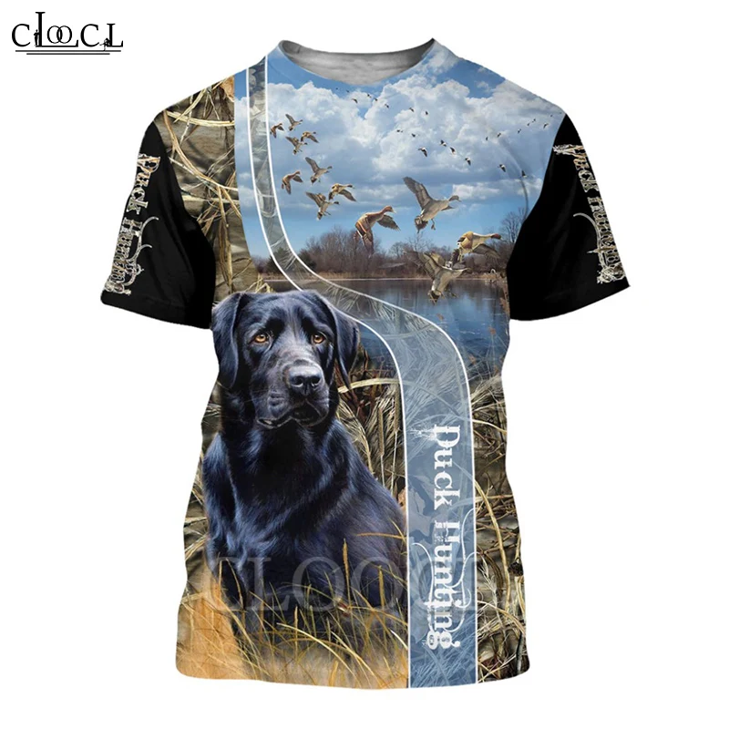 CLOOCL 2021 m. Vasarą Vyrams Marškinėliai 3D Spausdinimo Ančių Medžioklės T-Shirts Harajuku Atsitiktinis Trumpas Rankovėmis Tee Marškinėliai, Unisex Laukinių T-marškinėliai, Topai