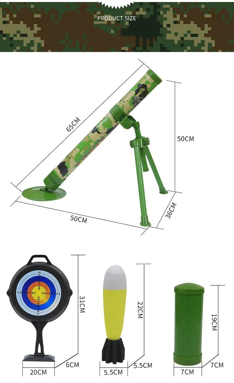 Pradėti patrankos sviedinys Skiedinio Žaislas Raketų Paleidimo Žaislo Projektavimo Minkšta Kulka Pistoletas Imituoti Karinės patrankos sviedinys Elektros Žaislas