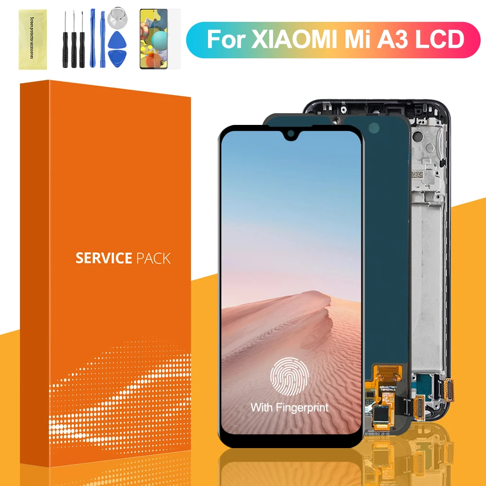 Super AMOLED LCD Xiaomi Mi CC9E LCD Ekranas Jutiklinis Ekranas skaitmeninis keitiklis komplektuojami Su Rėmo Xiaomi Mi A3 MiA3 ekranas